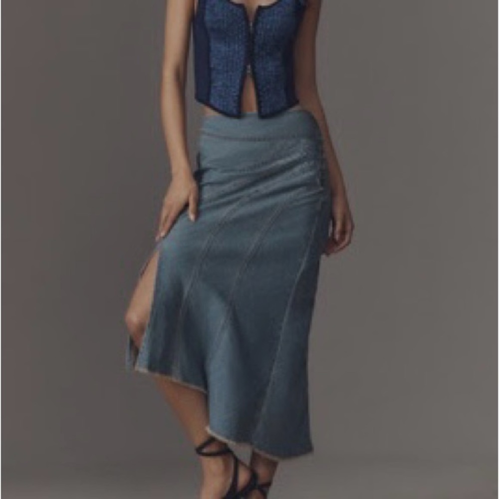 Pilcro Blue Midi Skirt
